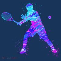 Watercolor Tennis Player T-Shirt thumb 7