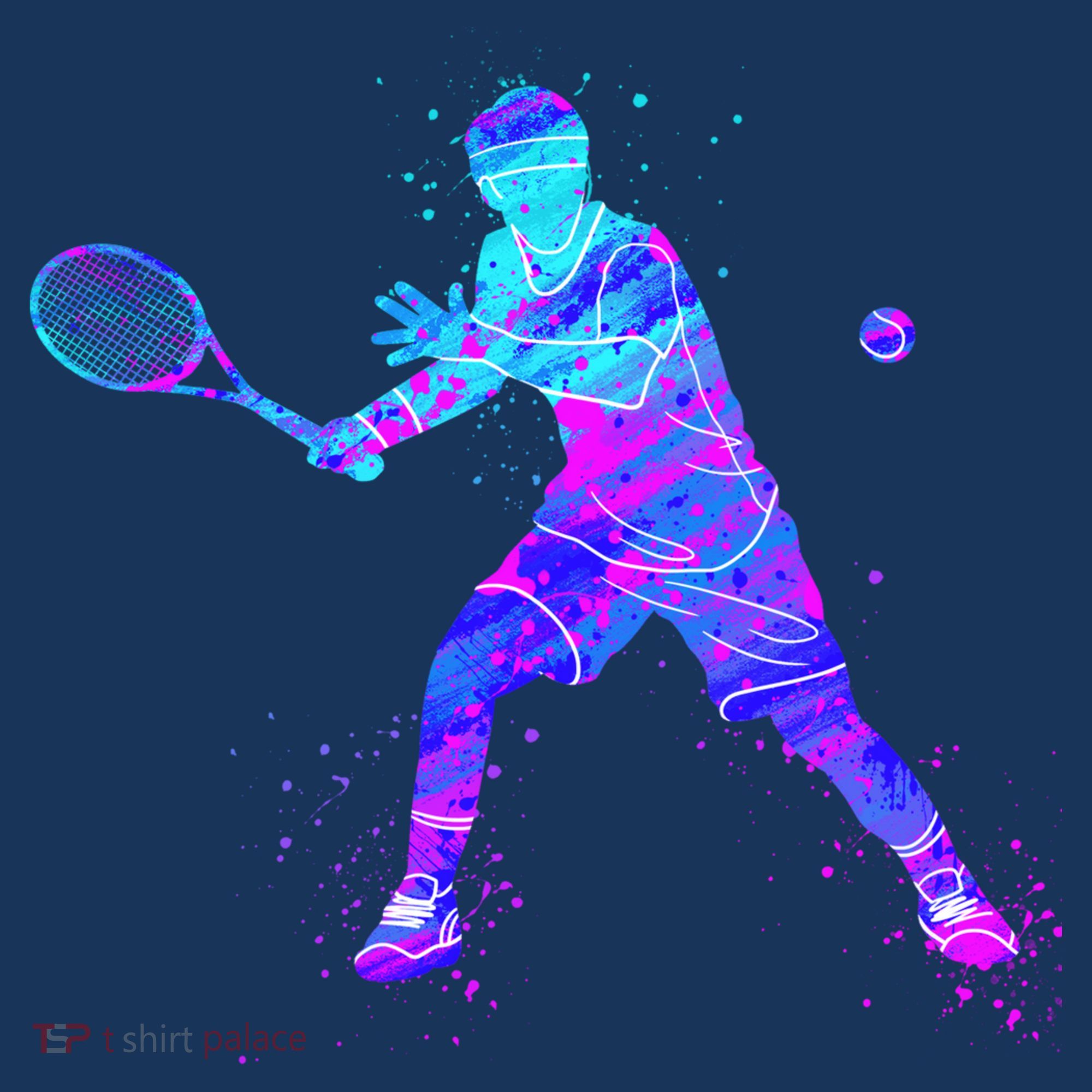 Watercolor Tennis Player T-Shirt