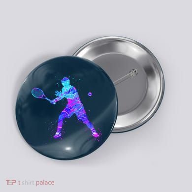 Watercolor Tennis Player Button