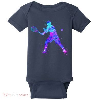Watercolor Tennis Player Baby Bodysuit