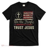 We The People Trust Jesus Usa Flag Christian Patriotic T-Shirt thumb 0