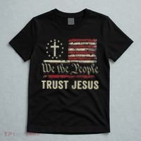 We The People Trust Jesus Usa Flag Christian Patriotic T-Shirt thumb 5