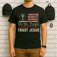 We The People Trust Jesus Usa Flag Christian Patriotic T-Shirt thumb 6
