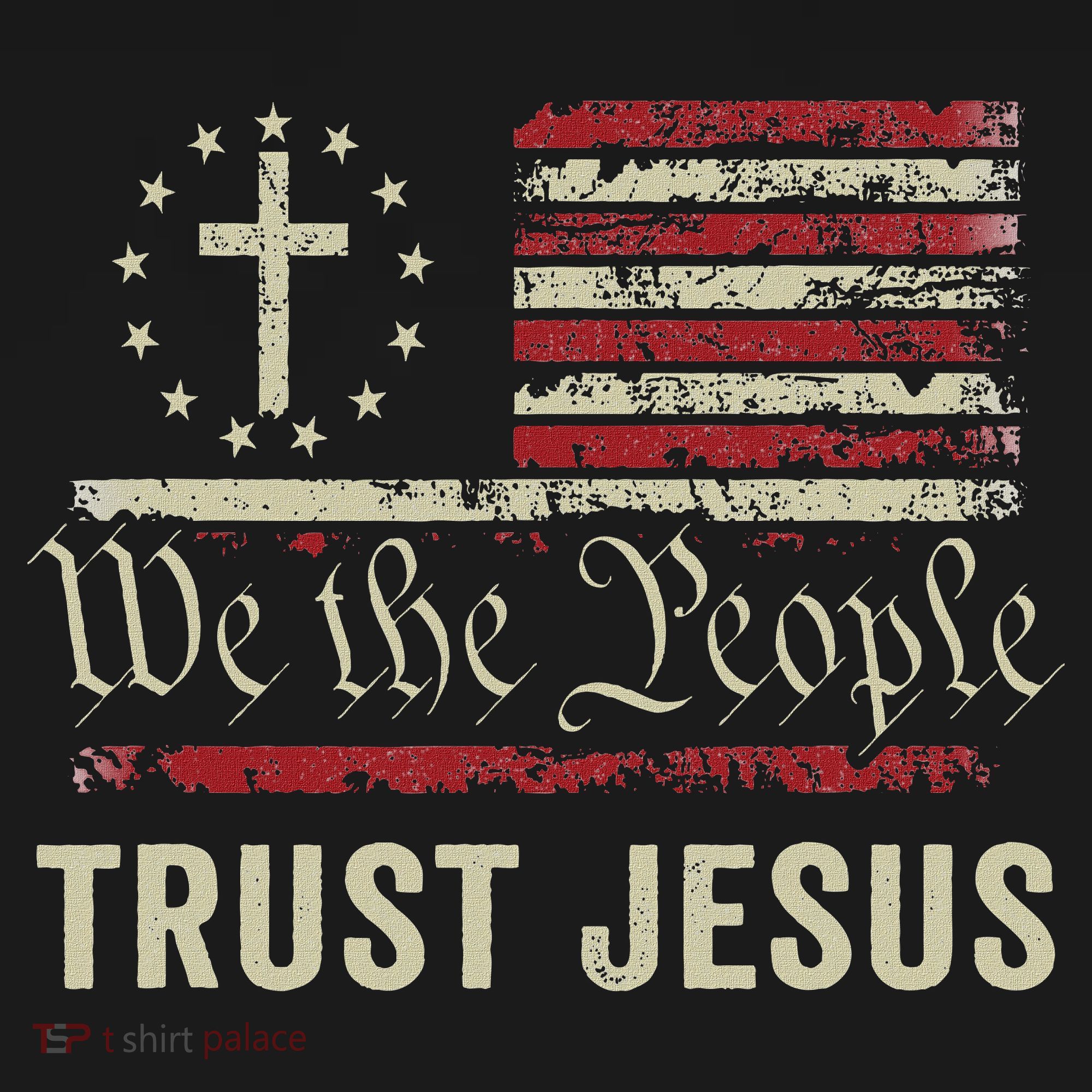 We The People Trust Jesus Usa Flag Christian Patriotic Women's Hoodie