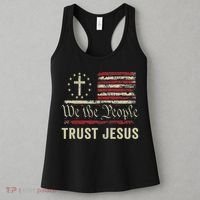 We The People Trust Jesus Usa Flag Christian Patriotic Women's Tank Top thumb 3