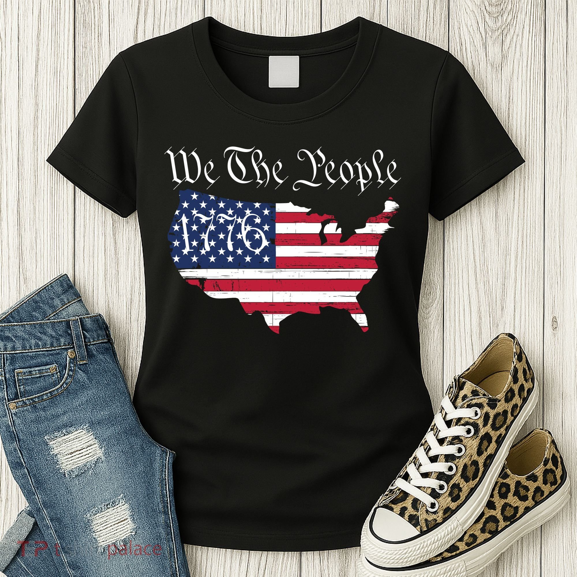 We The People 1776 Conservative Patriotic American US Constitution American Women's T-Shirt
