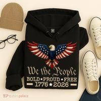 We The People Bold Proud Free 1776-2026 Hoodie thumb 4