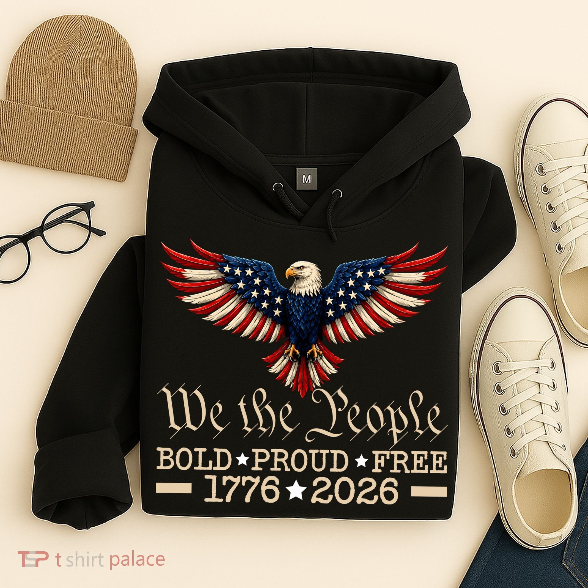We The People Bold Proud Free 1776-2026 Hoodie