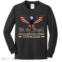 We The People Bold Proud Free 1776-2026 Kids Long Sleeve Shirt thumb 0