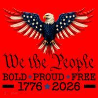 We The People Bold Proud Free 1776-2026 Santa Hat thumb 1