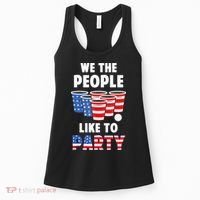 We The People Like To Party Beer Pong Funny 4th Of July Women's Tank Top thumb 0