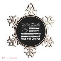 We The People Will Not Comply Funny USA Patriotic Gun Flag Ornament thumb 0