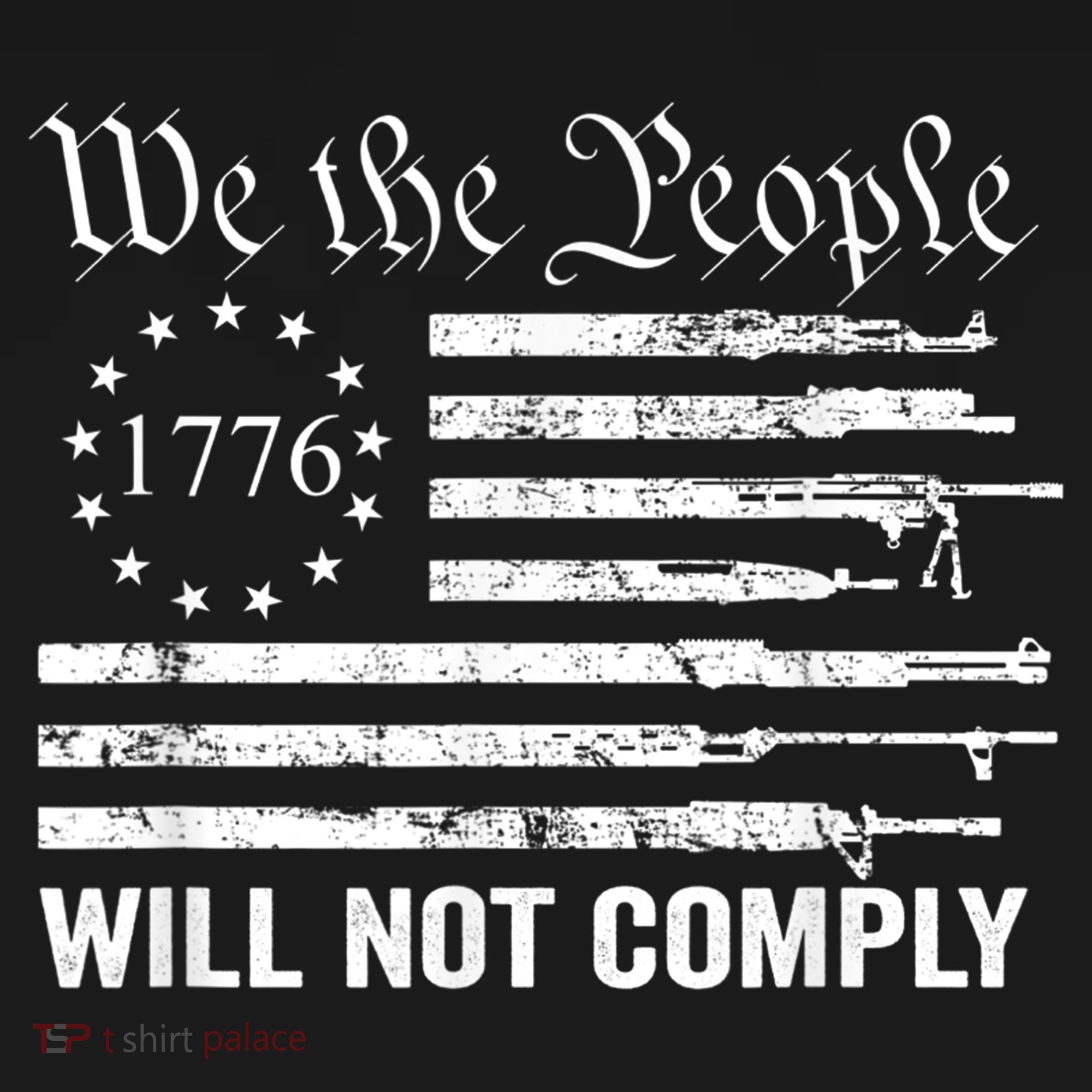 We The People Will Not Comply Funny USA Patriotic Gun Flag Ornament