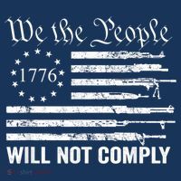 We The People Will Not Comply Funny USA Patriotic Gun Flag Coaster thumb 2