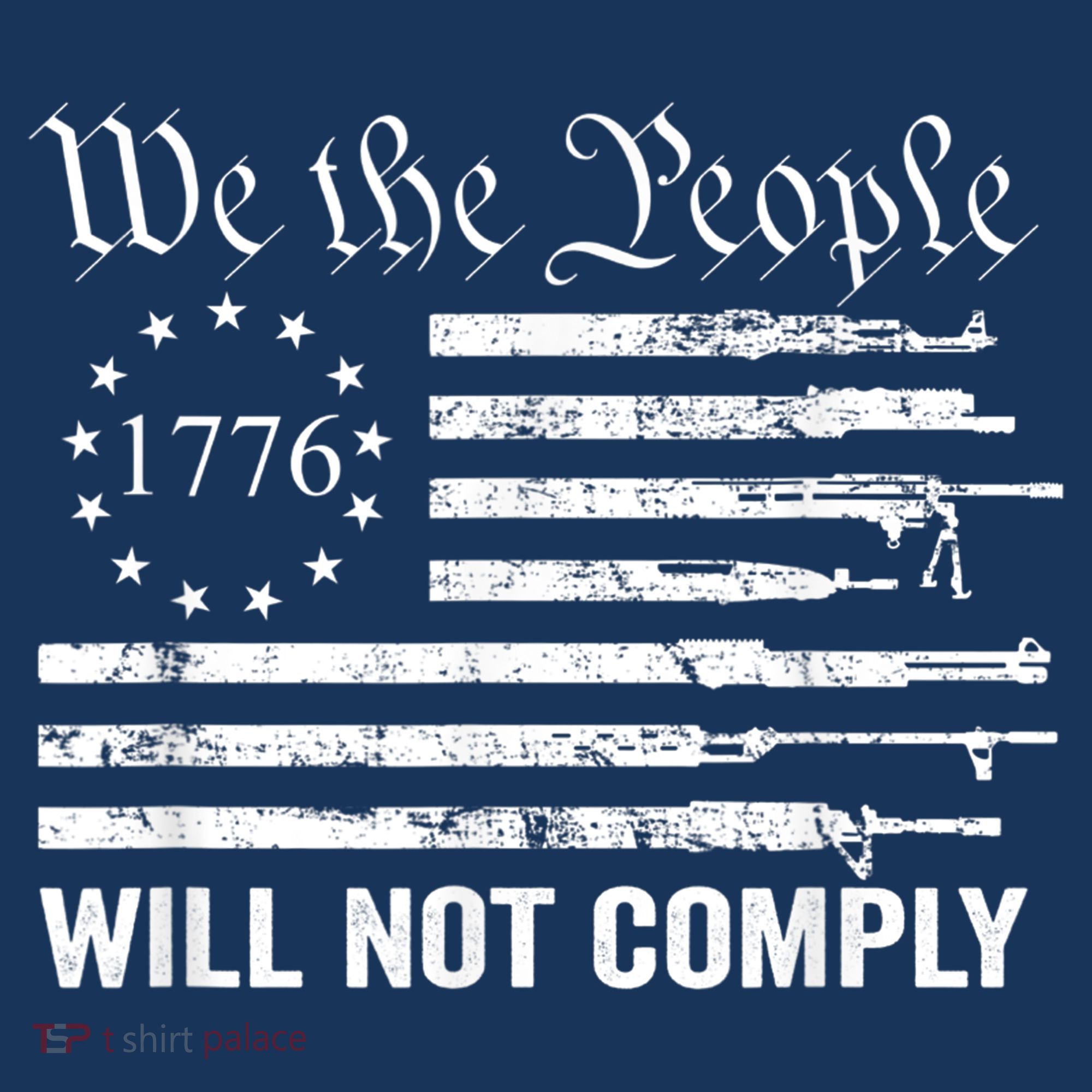 We The People Will Not Comply Funny USA Patriotic Gun Flag Women's Hoodie