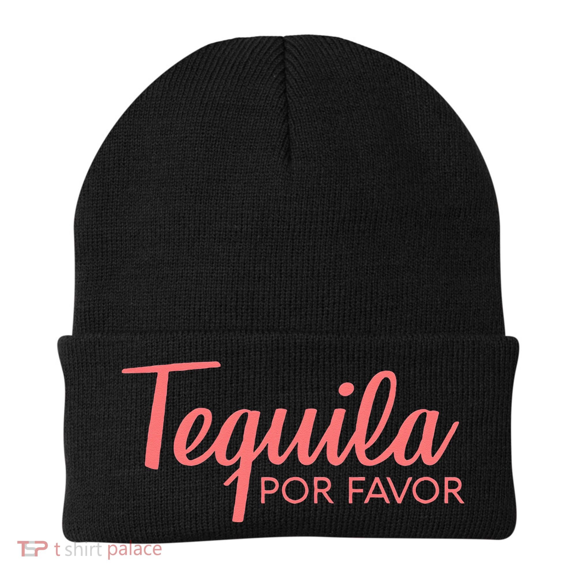 Womens TEQUILA POR FAVOR Cinco De Mayo Drinking Tee Beanie