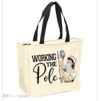 Working The Pole Funny Er Nurse Life Emergency Room Nursing Gift Tote Bag thumb 2