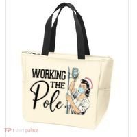 Working The Pole Funny Er Nurse Life Emergency Room Nursing Gift Tote Bag thumb 3