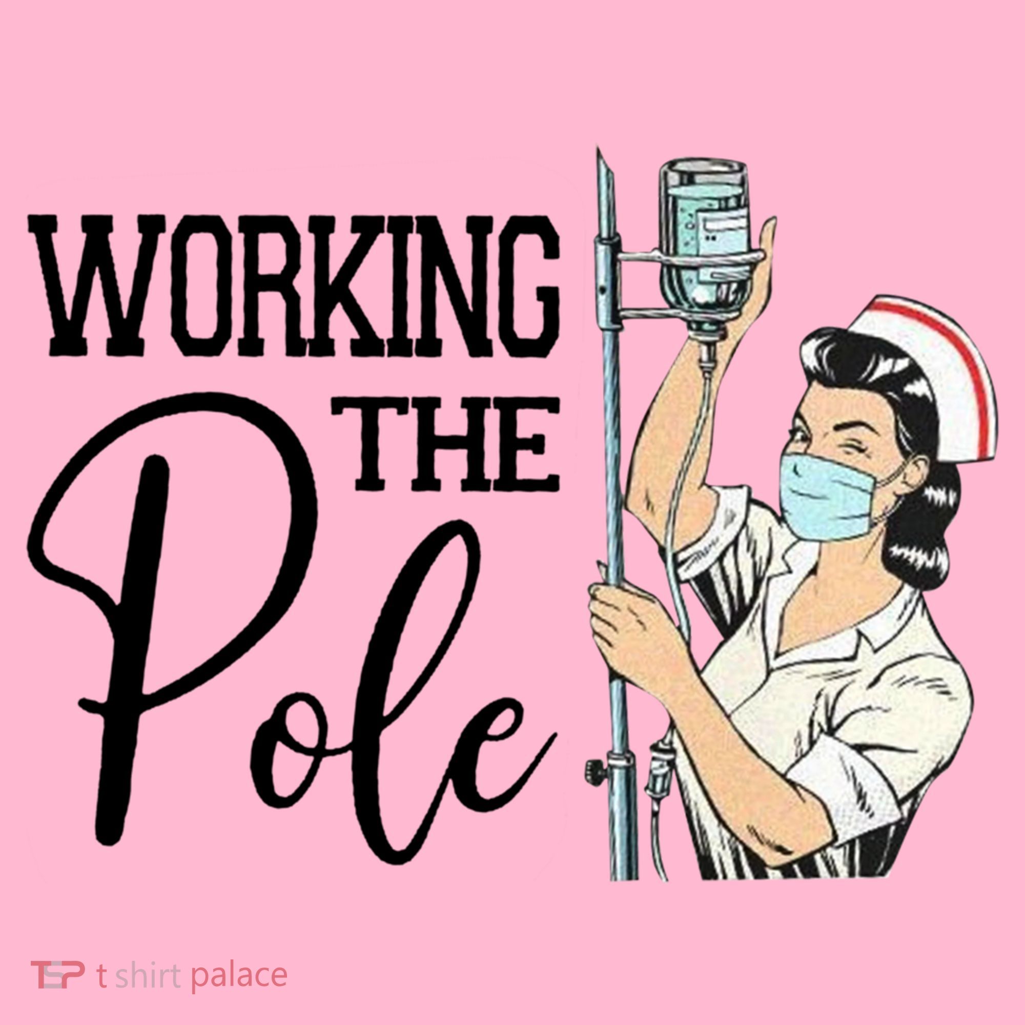 Working The Pole Funny Er Nurse Life Emergency Room Nursing Gift Coaster