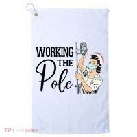 Working The Pole Funny Er Nurse Life Emergency Room Nursing Gift Golf Towel thumb 0