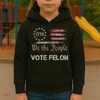 We The People Vote Felon Funny 1776 Kids Hoodie thumb 3
