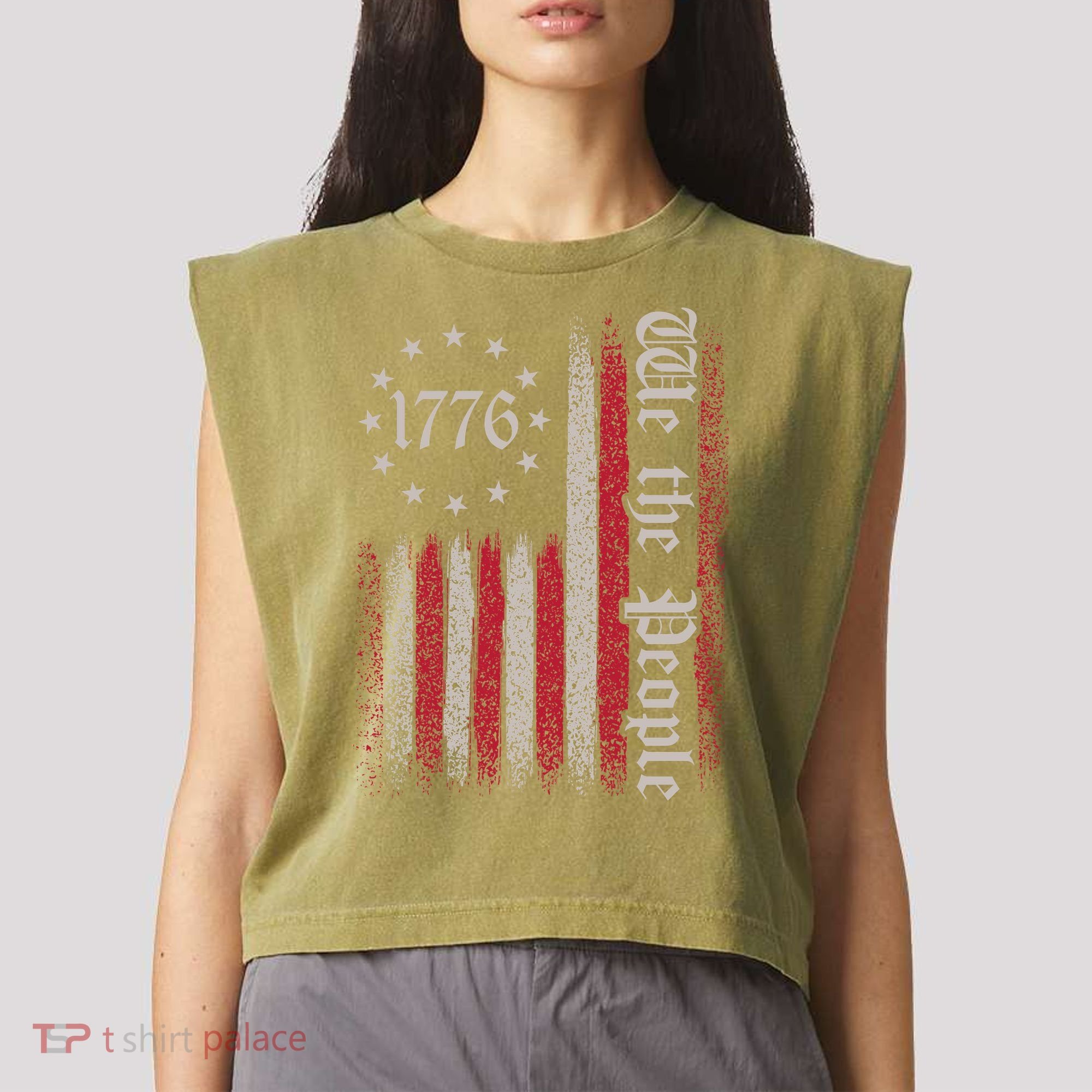 We The People 1776 Spark Garment-Dyed Women's Muscle Tee