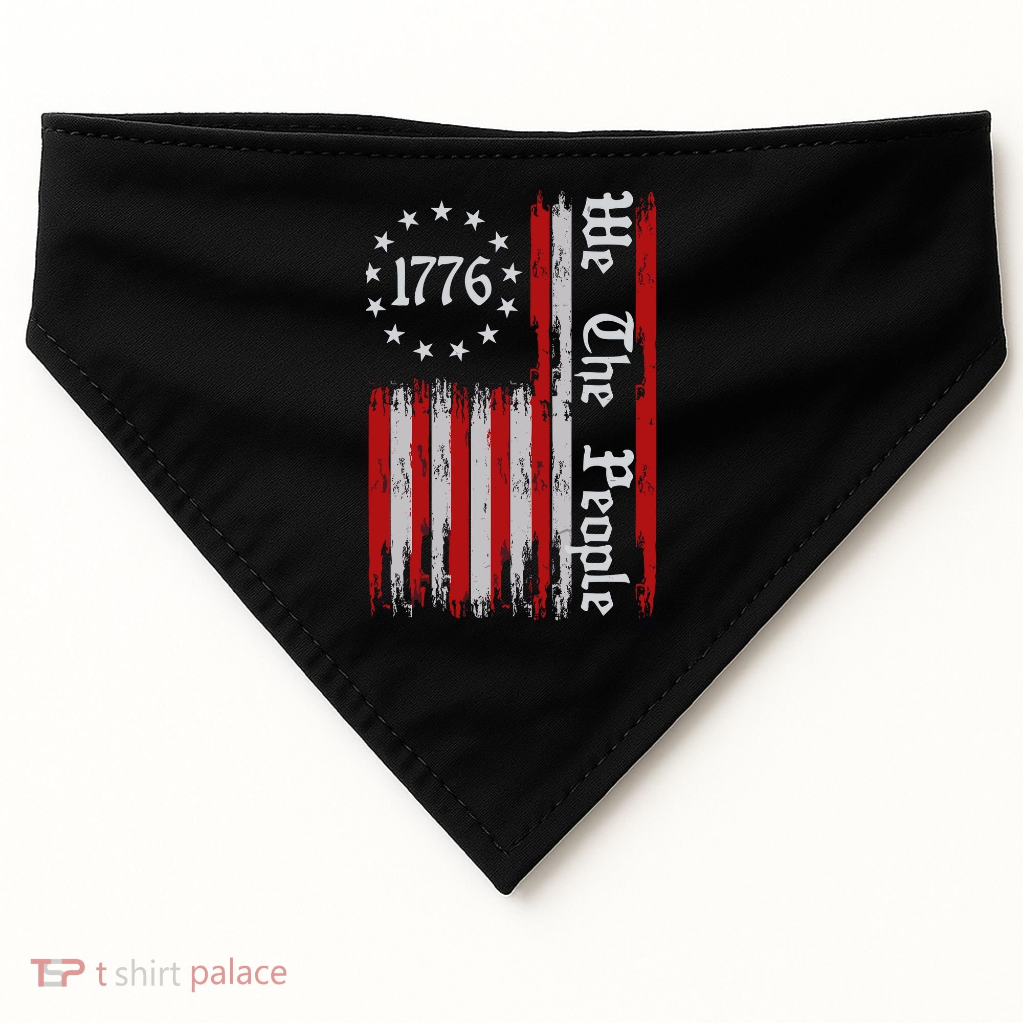 We The People 1776 Distressed Usa American Flag USA-Made Doggie Bandana