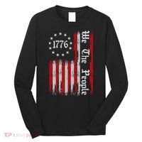 We The People 1776 Distressed Usa American Flag Long Sleeve Shirt thumb 0