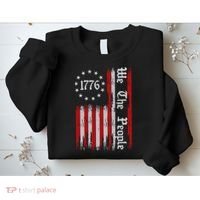 We The People 1776 Distressed Usa American Flag Sweatshirt thumb 2