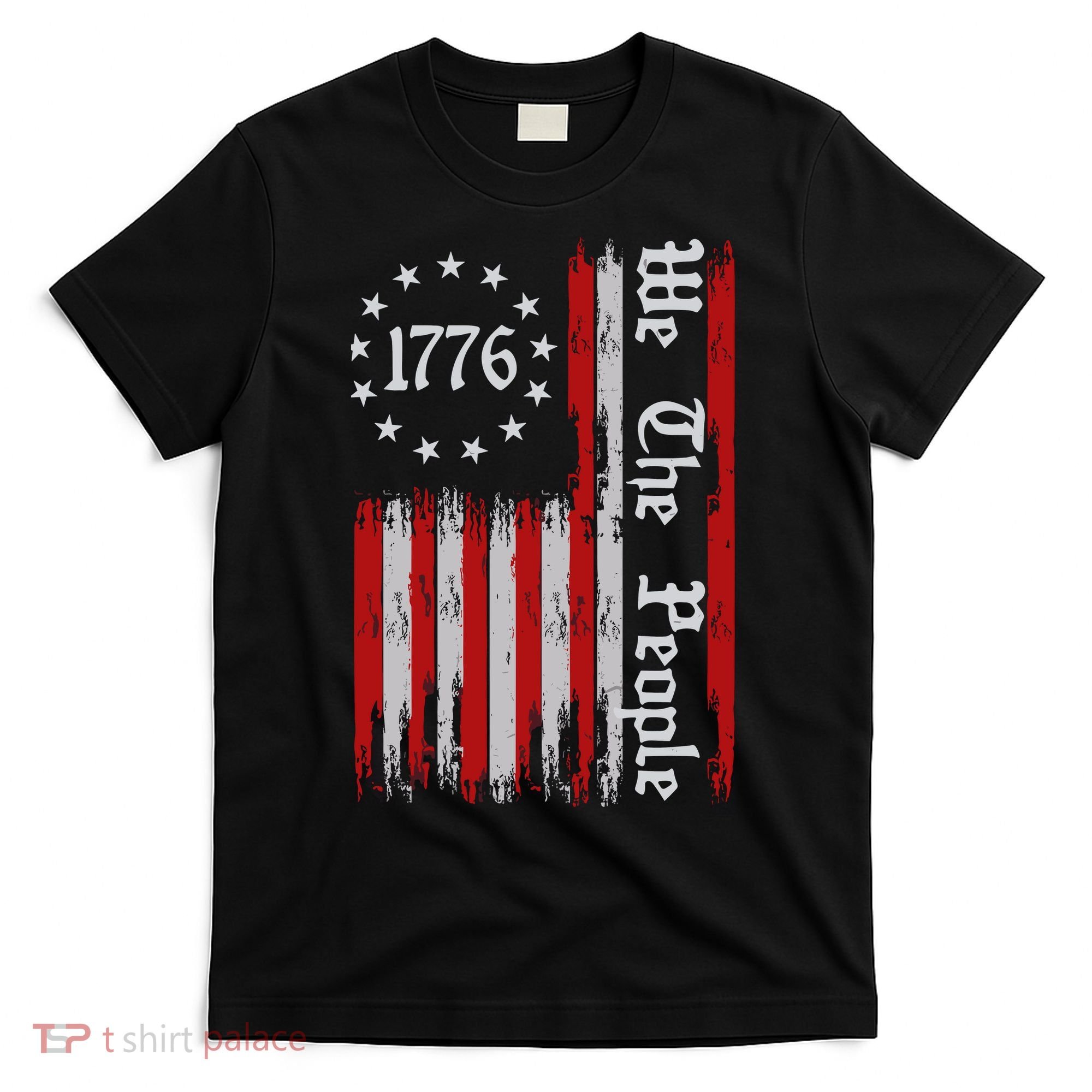 We The People 1776 Distressed Usa American Flag T-Shirt