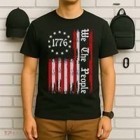 We The People 1776 Distressed Usa American Flag T-Shirt thumb 6