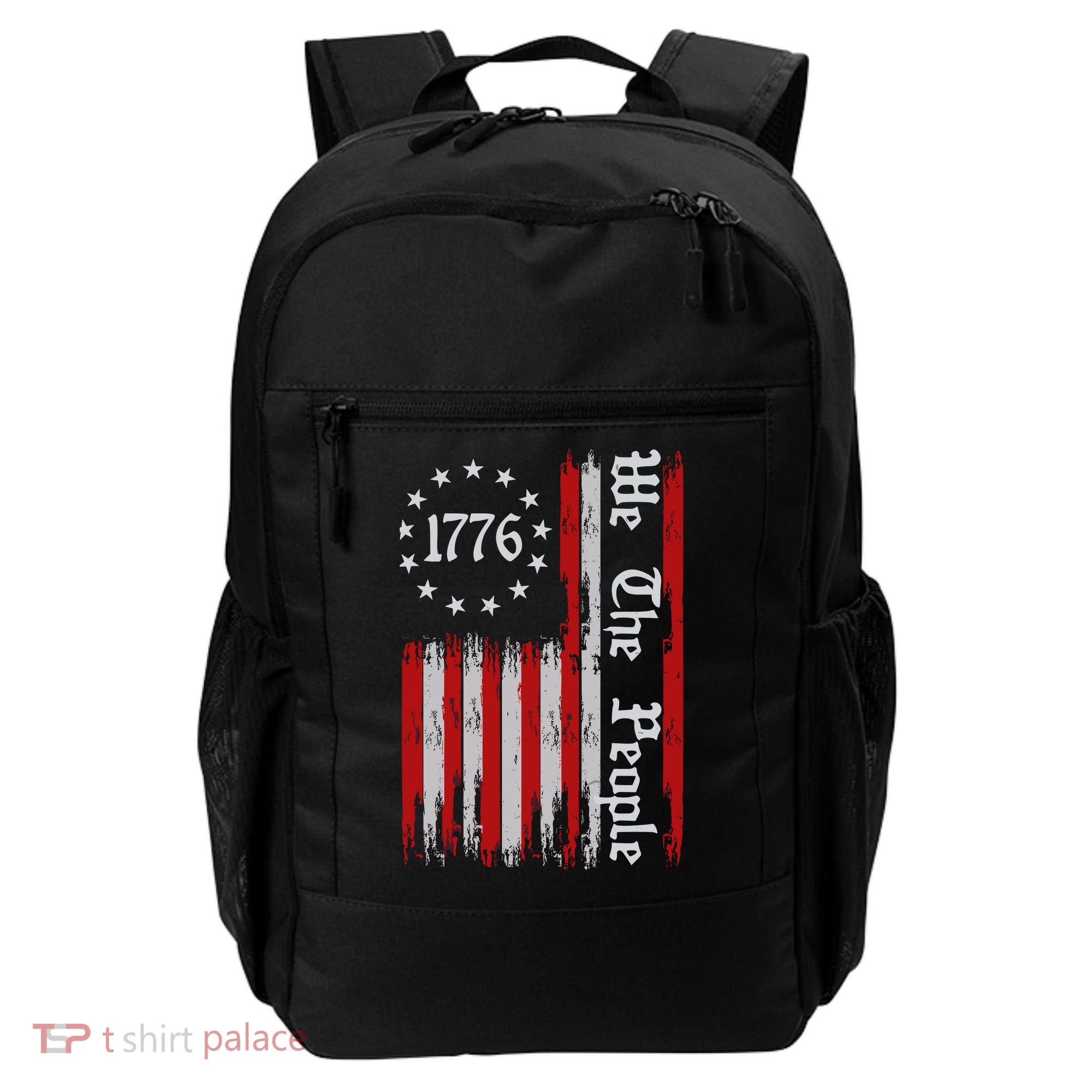 We The People 1776 Distressed Usa American Flag Backpack