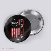 We The People 1776 Distressed Usa American Flag Button thumb 0