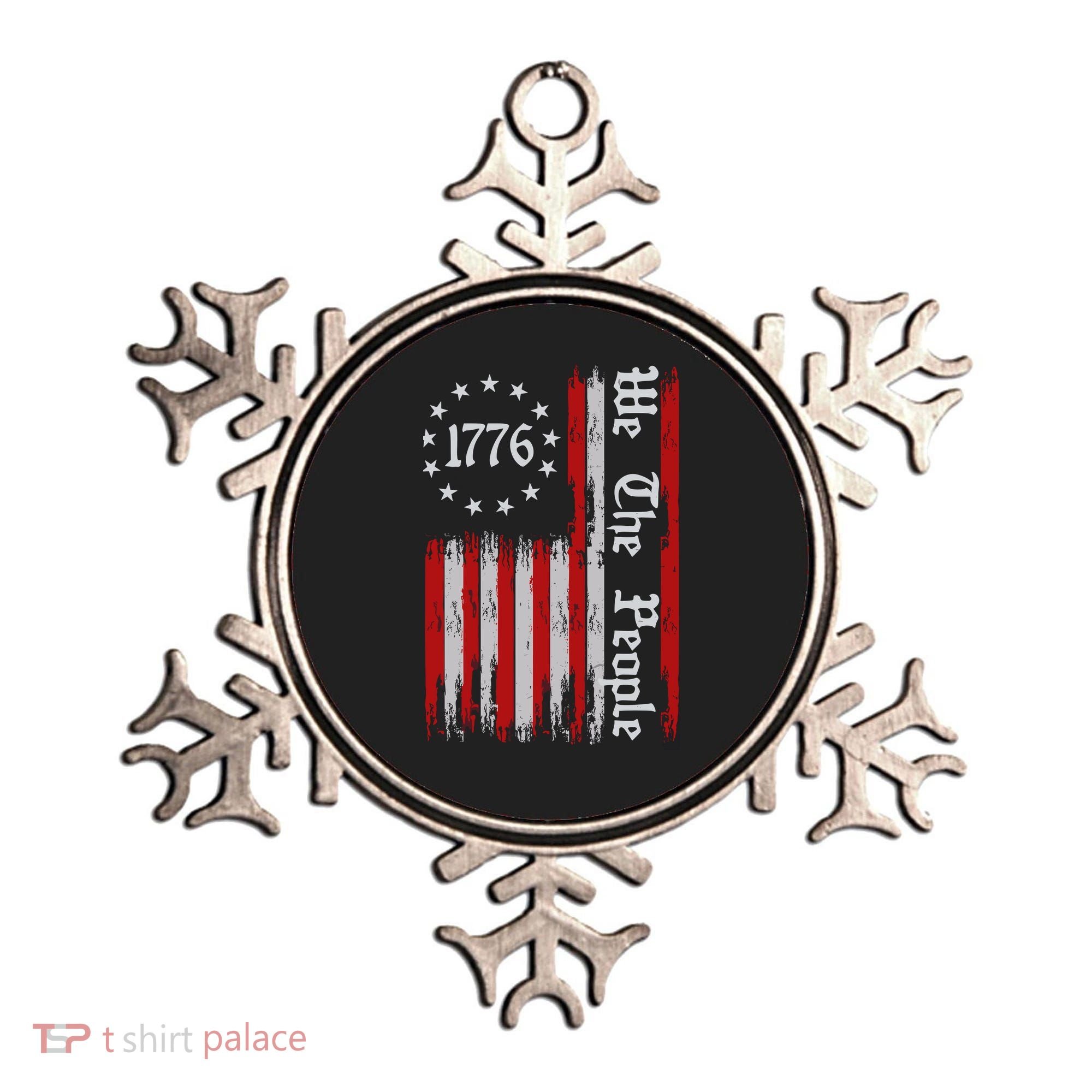 We The People 1776 Distressed Usa American Flag Ornament