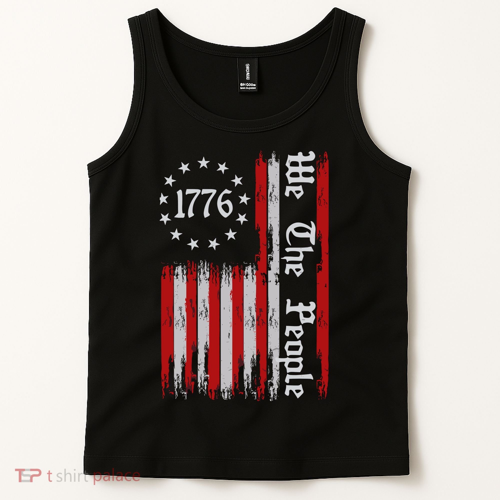 We The People 1776 Distressed Usa American Flag Tank Top