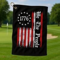 We The People 1776 Distressed Usa American Flag Golf Towel thumb 1