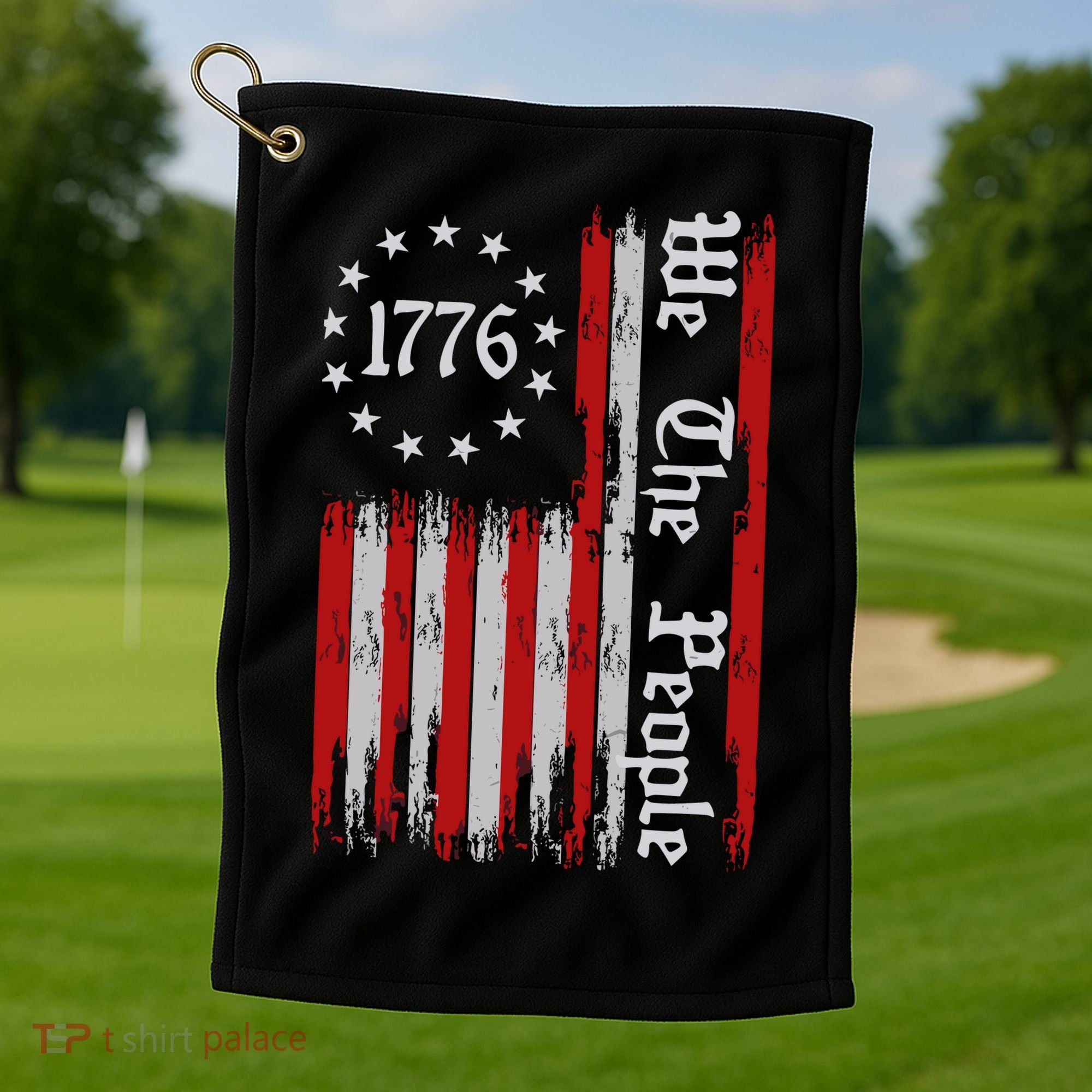 We The People 1776 Distressed Usa American Flag Golf Towel