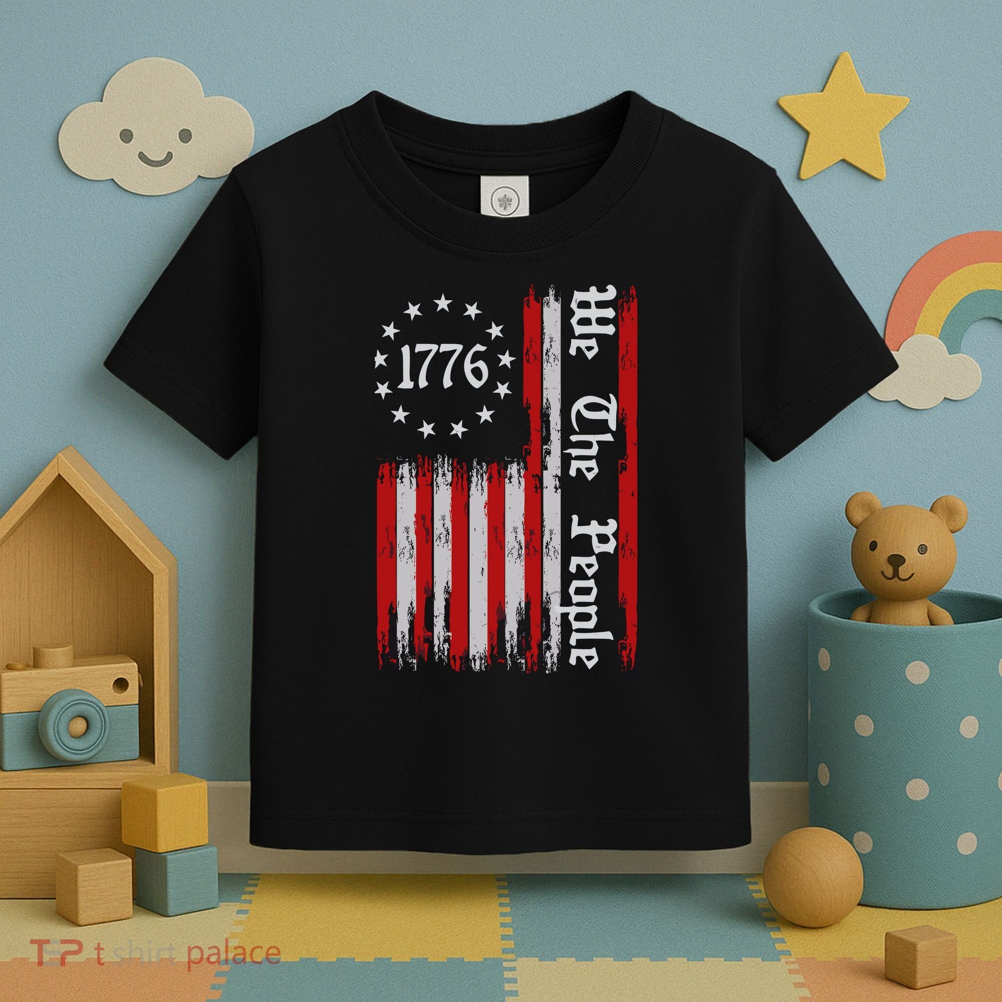 We The People 1776 Distressed Usa American Flag Toddler T-Shirt
