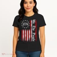 We The People 1776 Distressed Usa American Flag Women's T-Shirt thumb 4