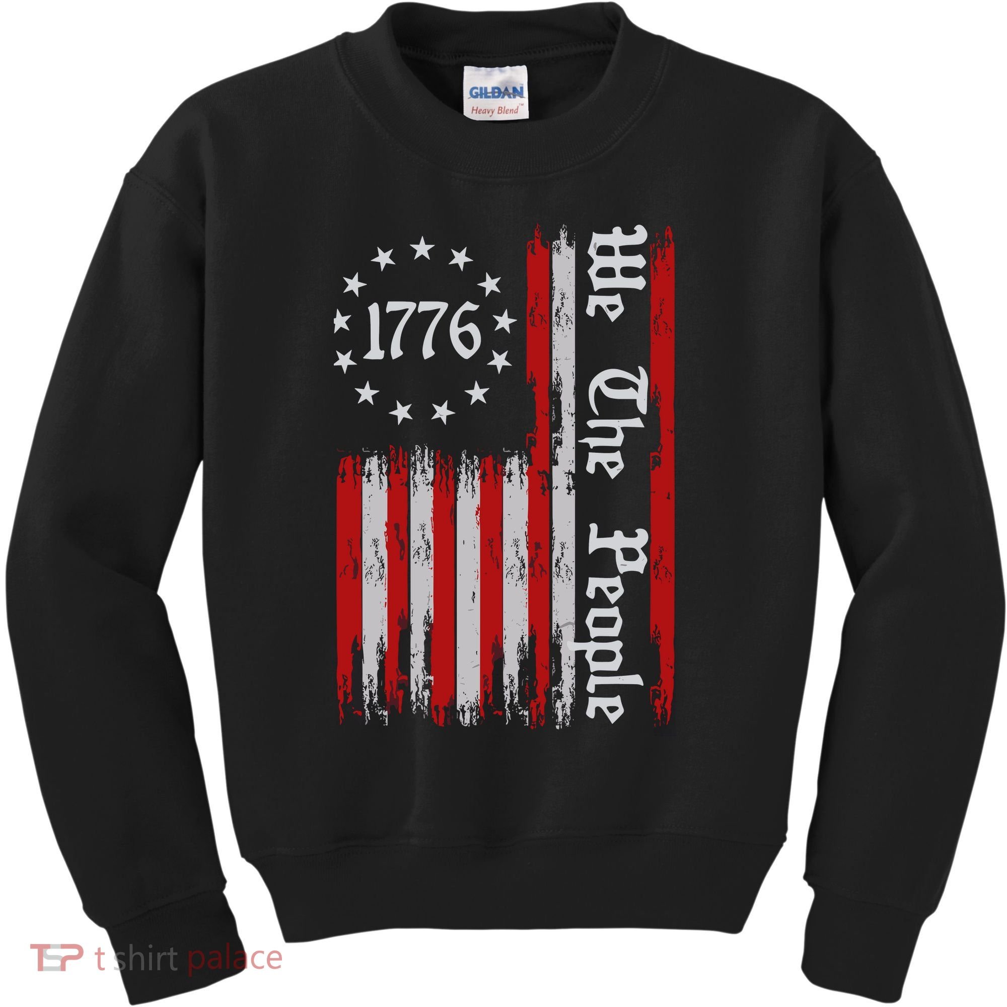 We The People 1776 Distressed Usa American Flag Kids Sweatshirt