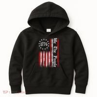 We The People 1776 Distressed Usa American Flag Kids Hoodie thumb 0