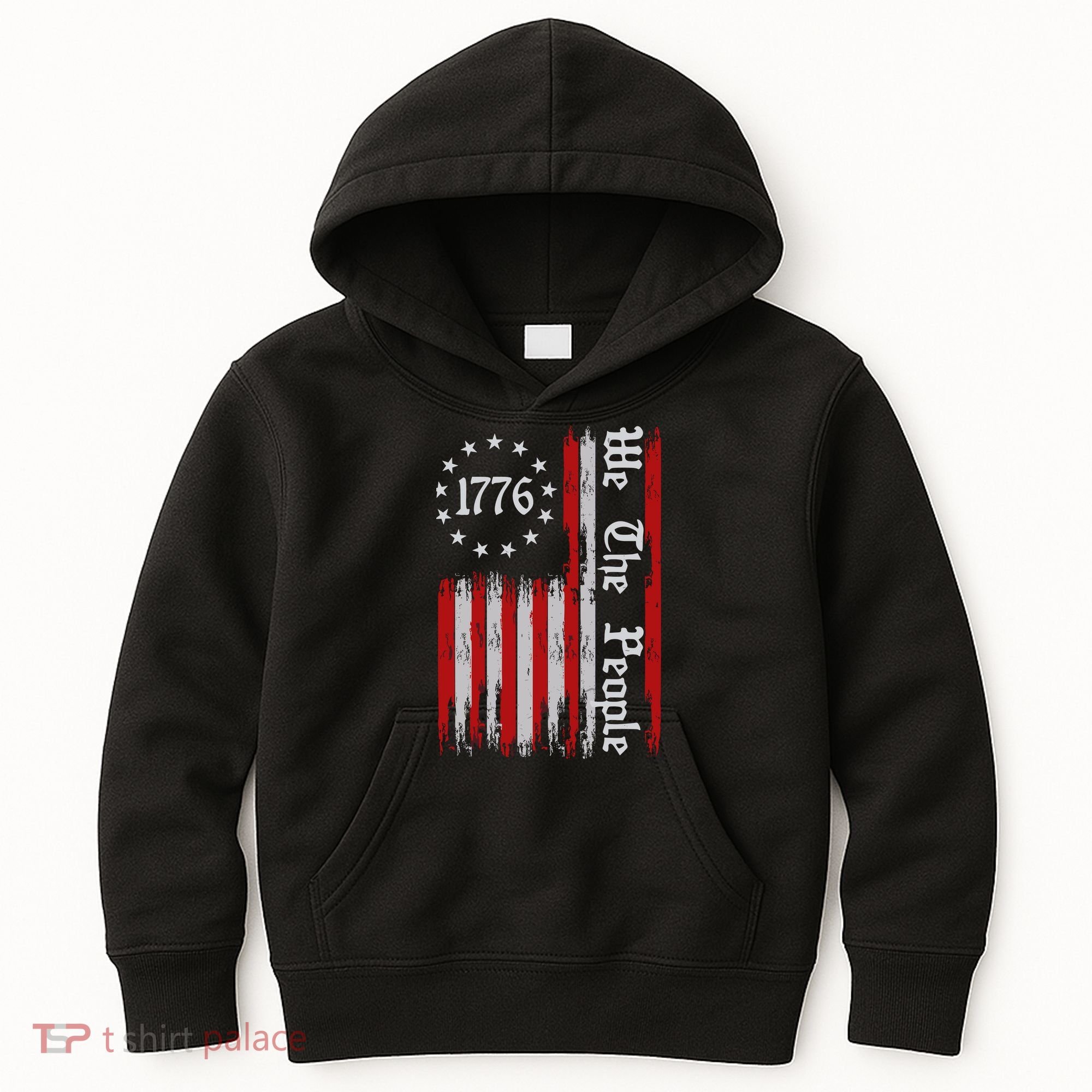 We The People 1776 Distressed Usa American Flag Kids Hoodie