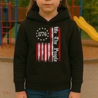 We The People 1776 Distressed Usa American Flag Kids Hoodie thumb 3