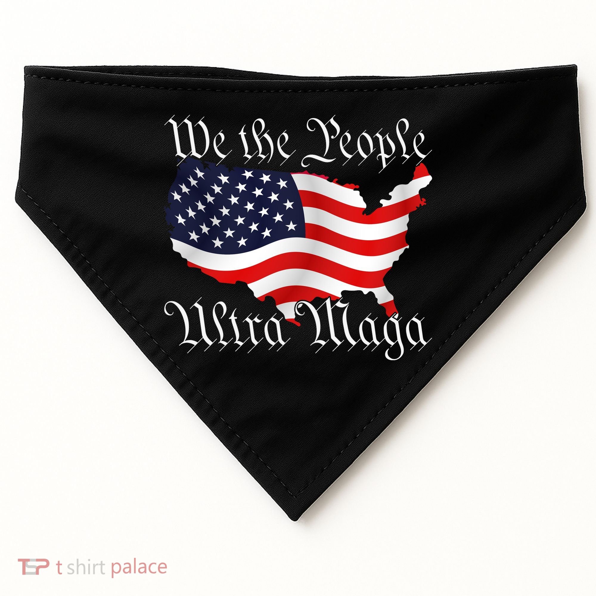 We The People Ultra Maga Pro Trump Conservative GOP US Flag USA-Made Doggie Bandana