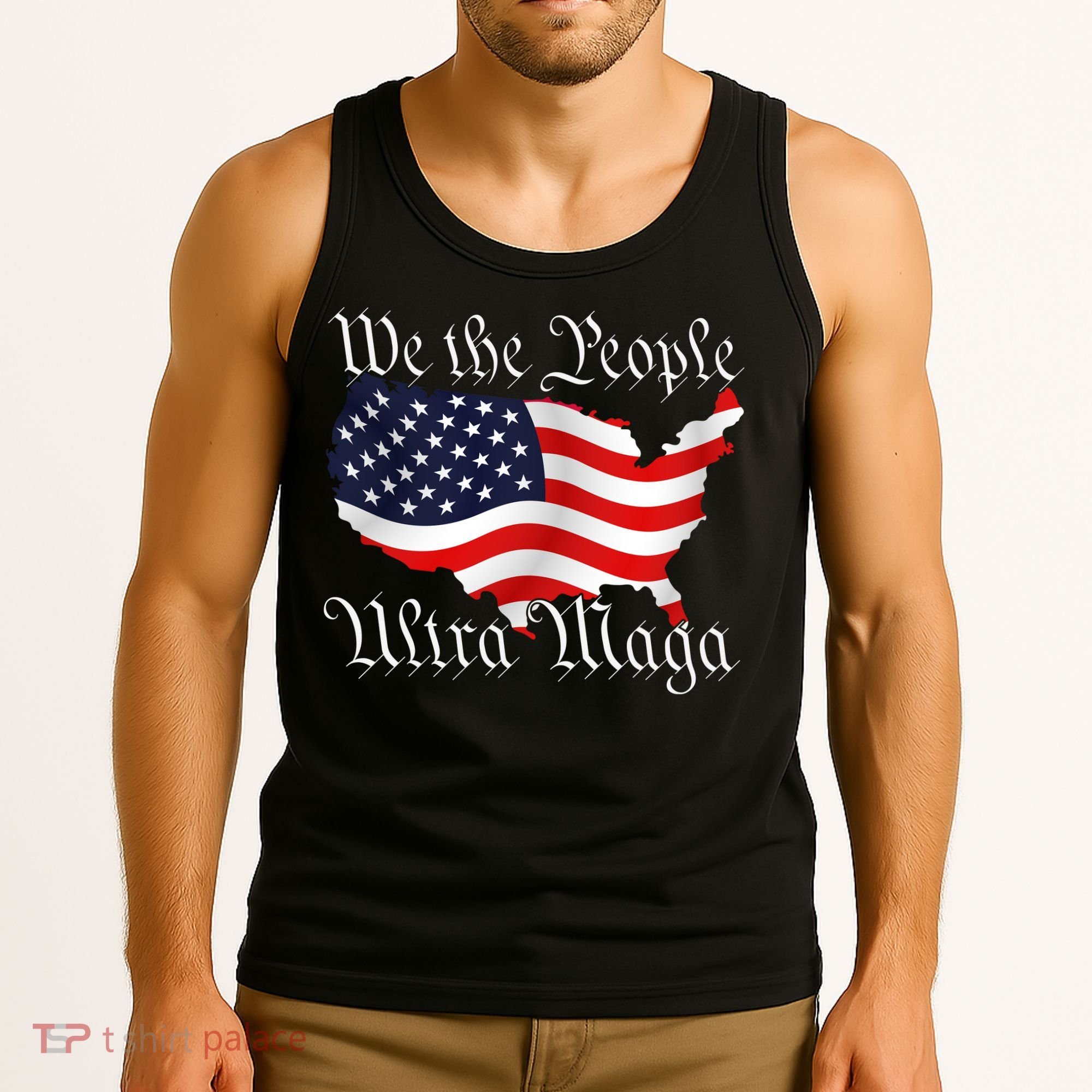 We The People Ultra Maga Pro Trump Conservative GOP US Flag Tank Top