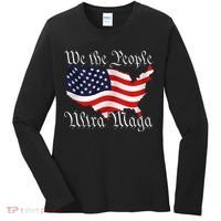 We The People Ultra Maga Pro Trump Conservative GOP US Flag Women's Long Sleeve Shirt thumb 0