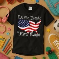 We The People Ultra Maga Pro Trump Conservative GOP US Flag Kids T-Shirt thumb 3