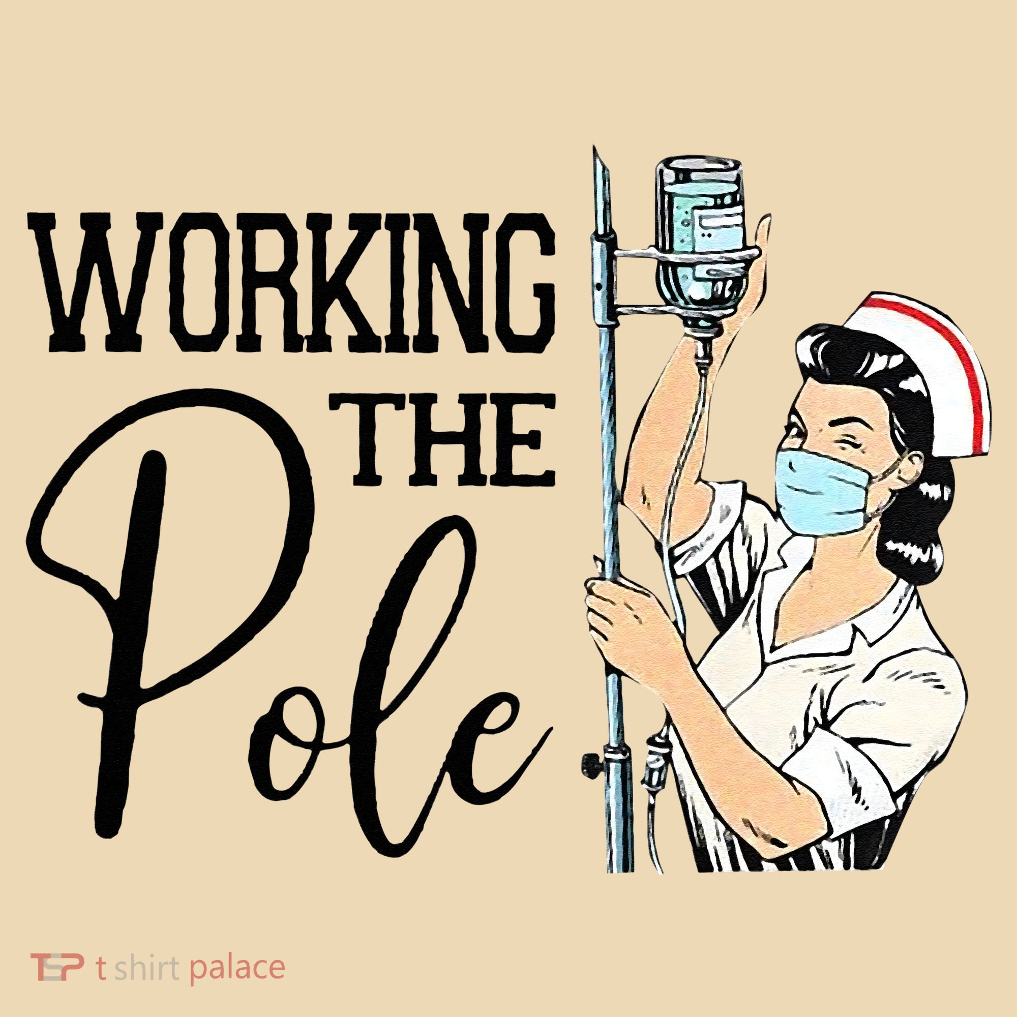 Working The Pole Funny ER Nurse Life Emergency Room Nursing Tote Bag