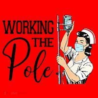Working The Pole Funny ER Nurse Life Emergency Room Nursing Santa Hat thumb 1