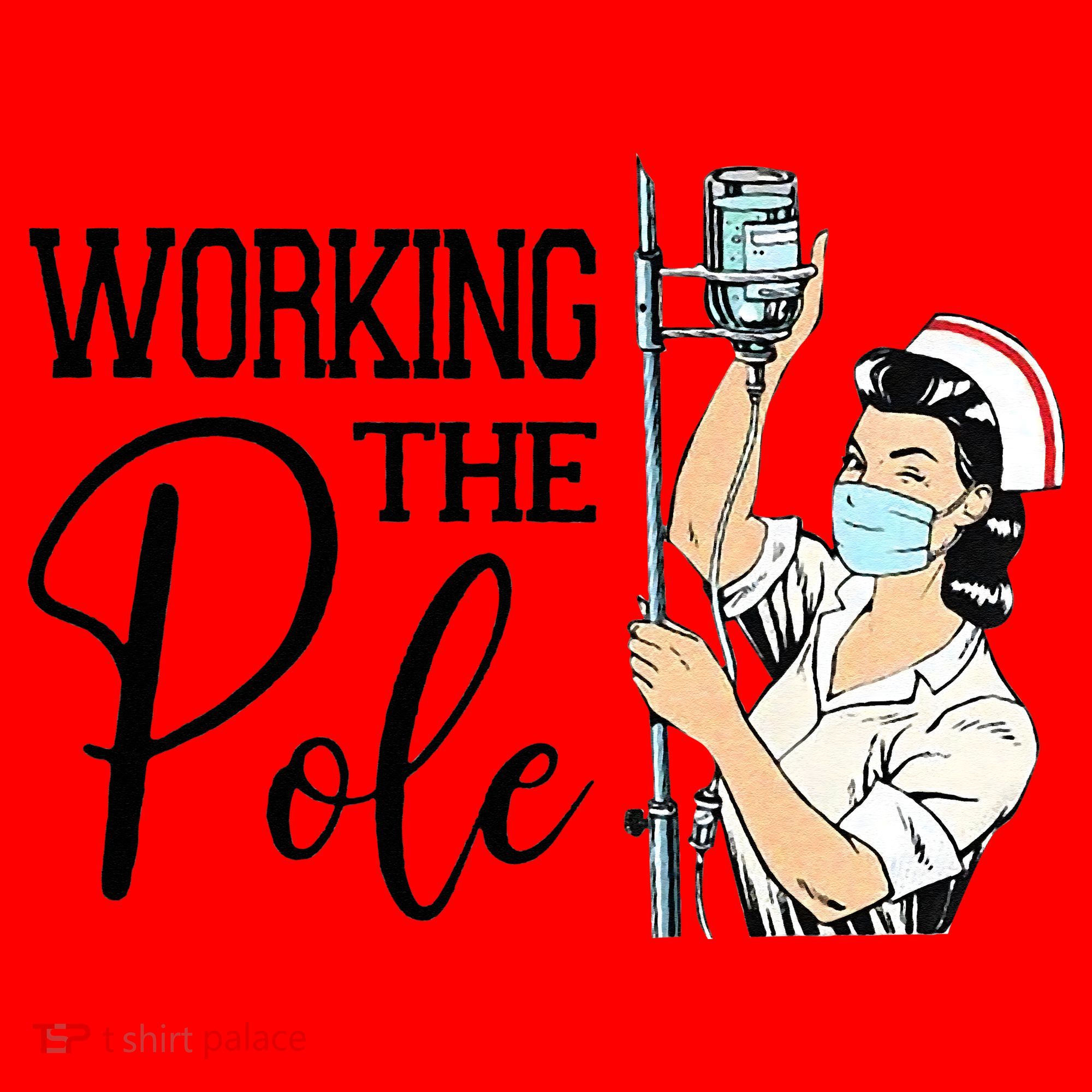 Working The Pole Funny ER Nurse Life Emergency Room Nursing Santa Hat